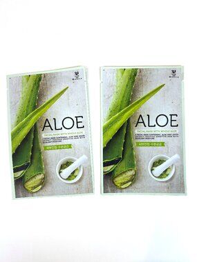 Set of 2 Miracle M24 Aloe Facial Masks With Whole Aloe